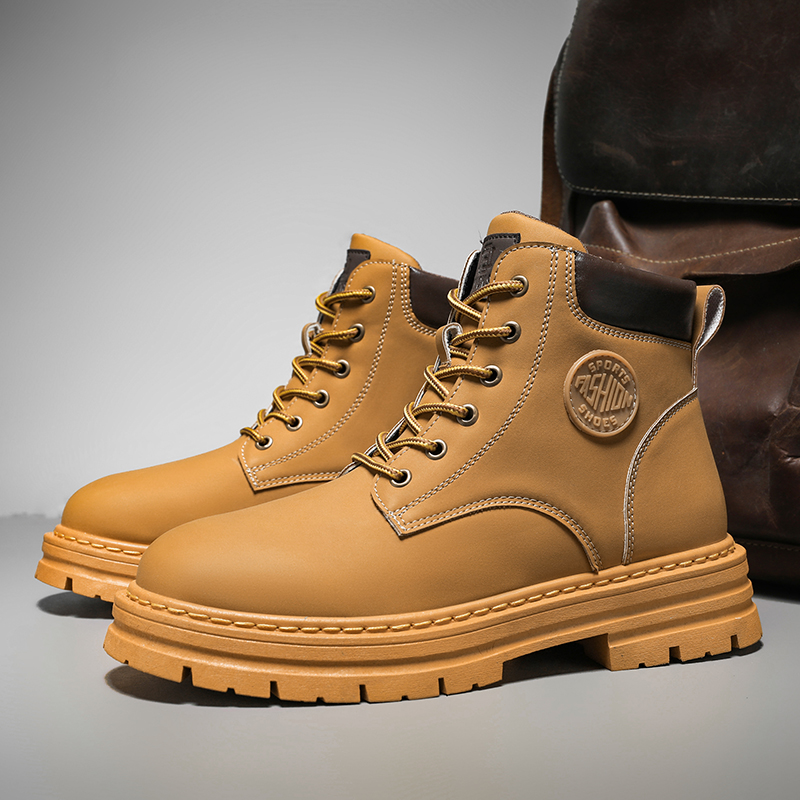 Men Shoes Yellow - Stivali alti da uomo scarpe da