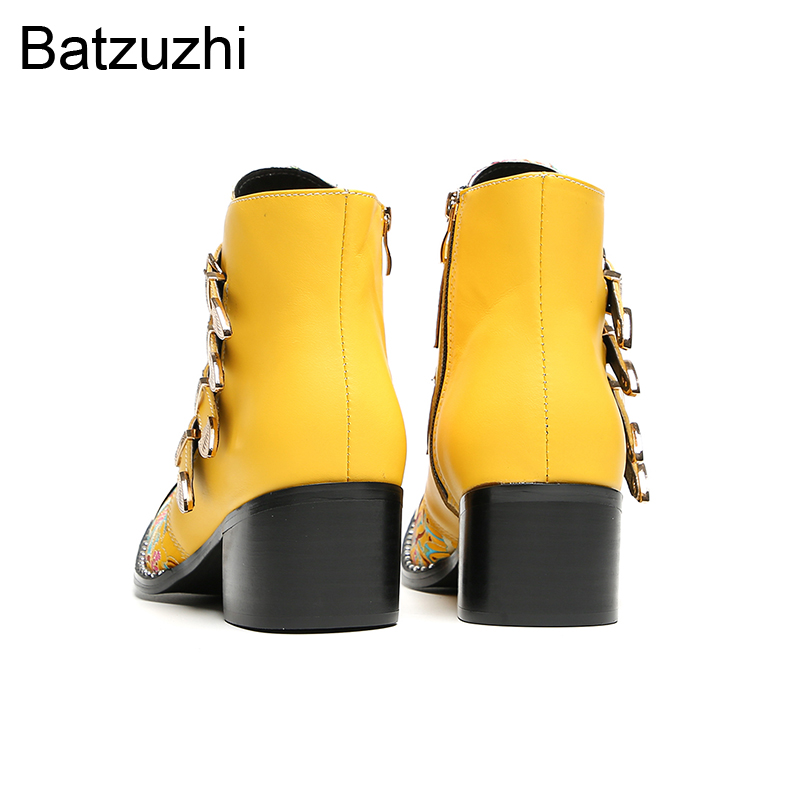 Men Shoes Yellow - Batzuzhi Stivali alla Caviglia da Uomo