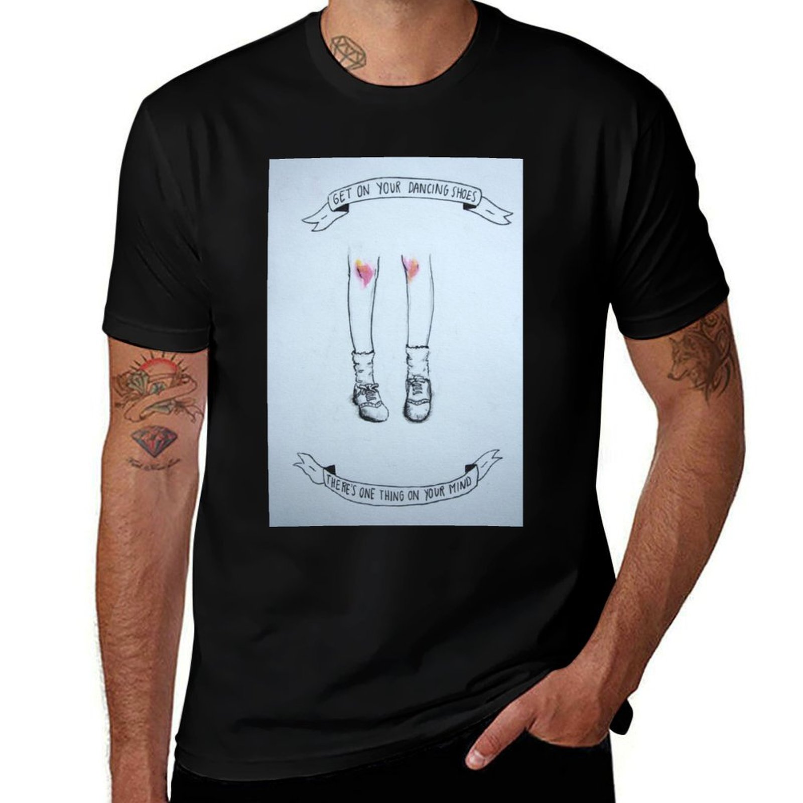 Men Shoes Illustration - T-shirt con illustrazione di scarpe da