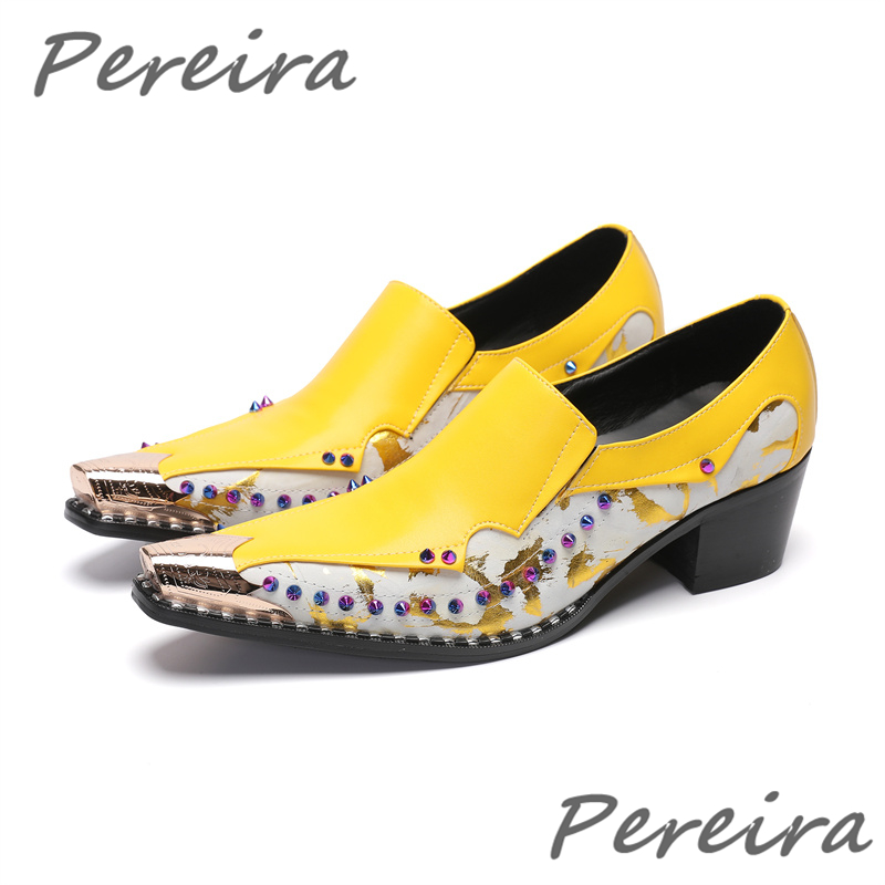 Scarpe da uomo in pelle con st - Men Shoes Yellow recensione e prezzo
