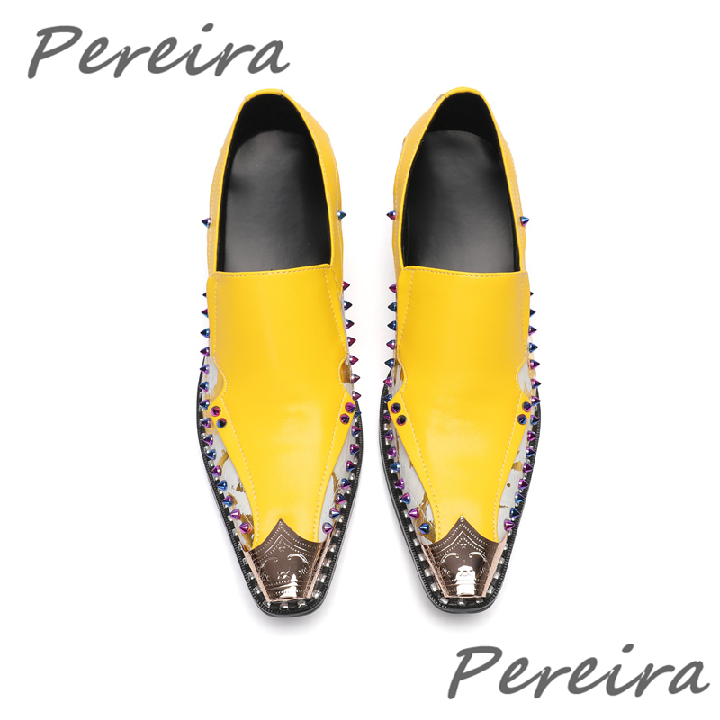 Scarpe da uomo in pelle con st - Men Shoes Yellow recensione e prezzo